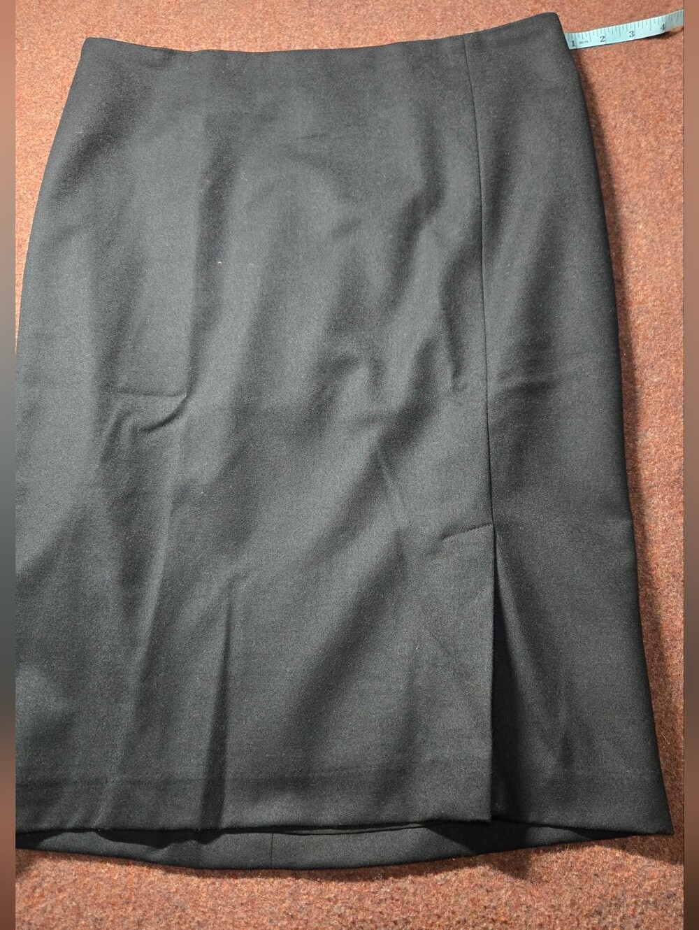 Talbots Italian Flannel Skirt Structured Wool Blend Black Lined Size 10